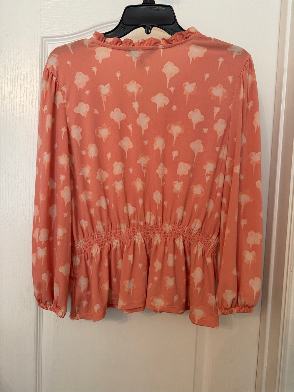 Simply Vera Vera Wang Coral Blouse with Cream Floral Print - Picture 3 of 6